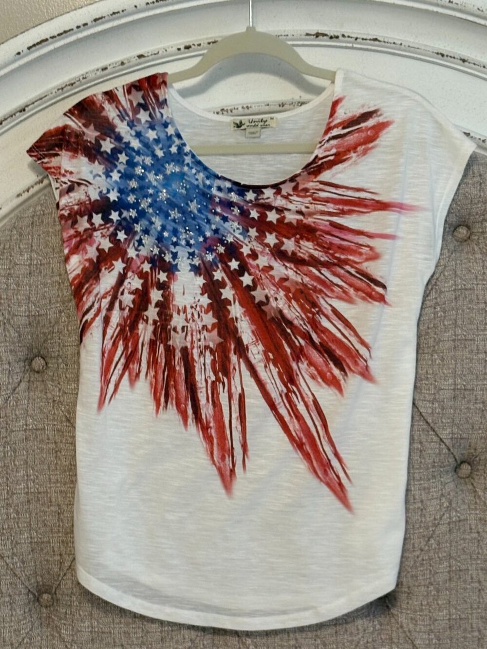 Red White & blue Americana Tee -Medium